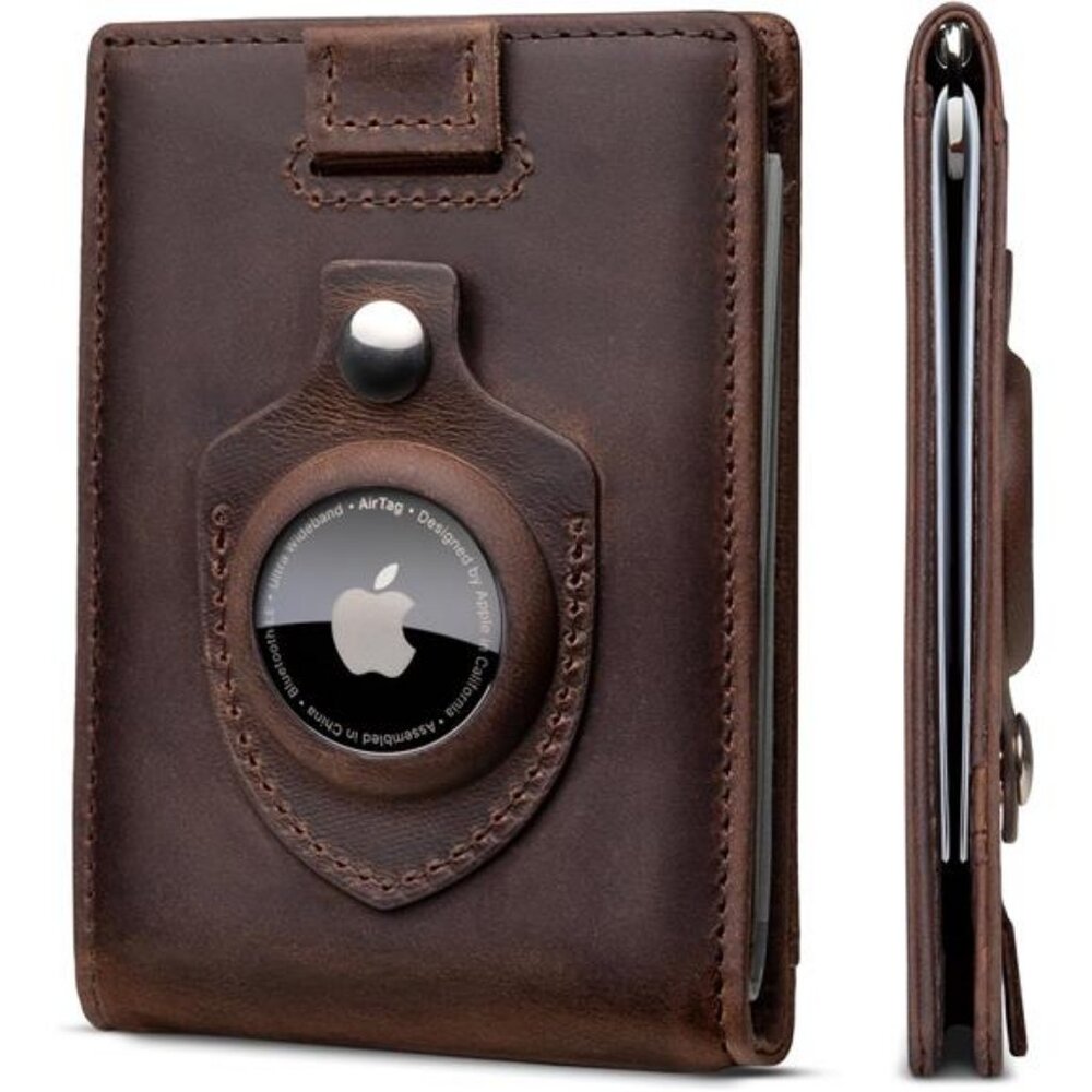 RFID Blocking Slim Bifold Genuine Leather Minimalist Front Pocket Wallets